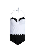 White Black One-piece Swimsuitثياب البح