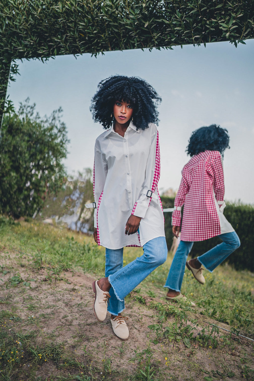 Shirt fit long printed long sleeves  قميص متناسق طويل اكمام طويله مطبوع