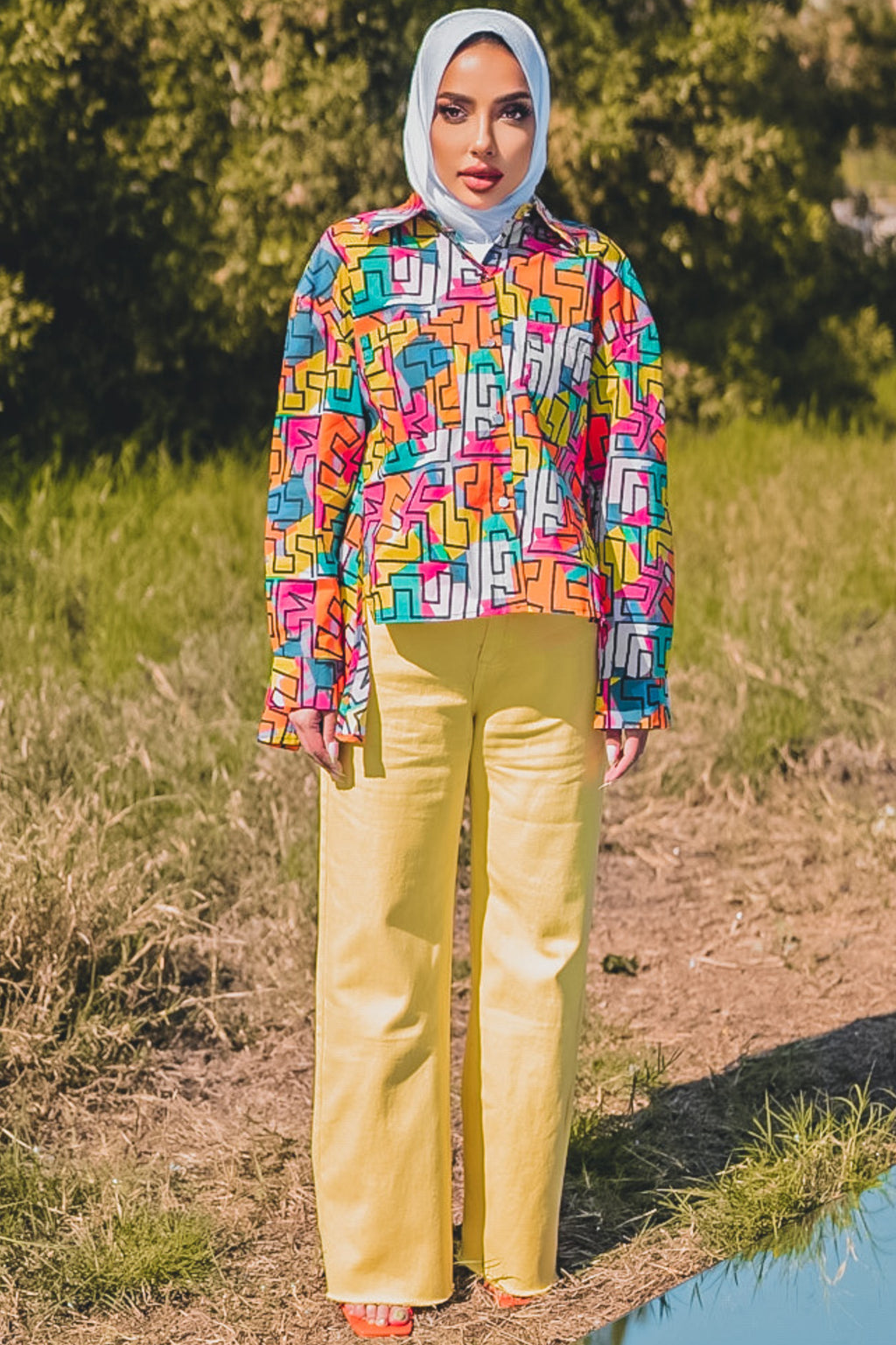 PANTS FLOW LONG PLAIN 00 - بنطلون فضفاض طويل ساده