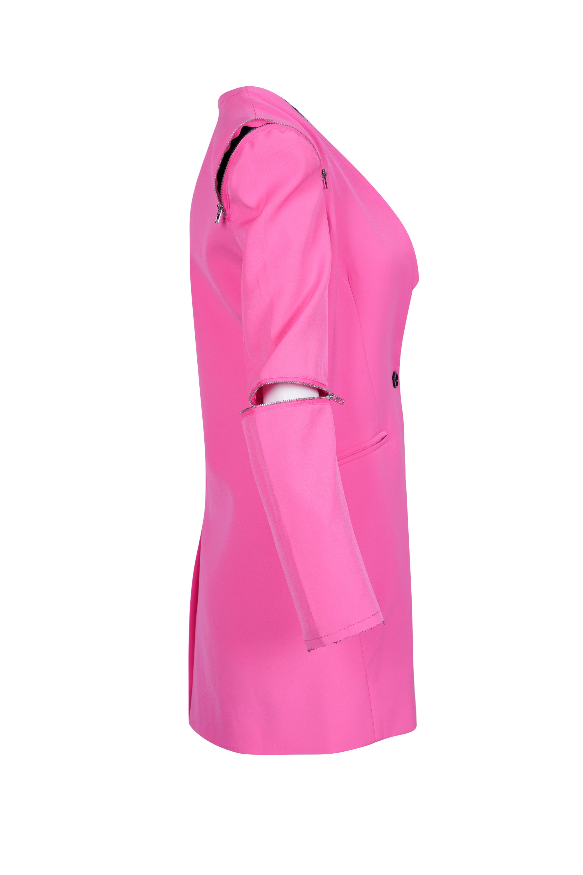 Lady Pink- BLAZER fit mid long sleeve  plain   -قميص/متناسق/متوسط الطول /اكمام طويله/ساده