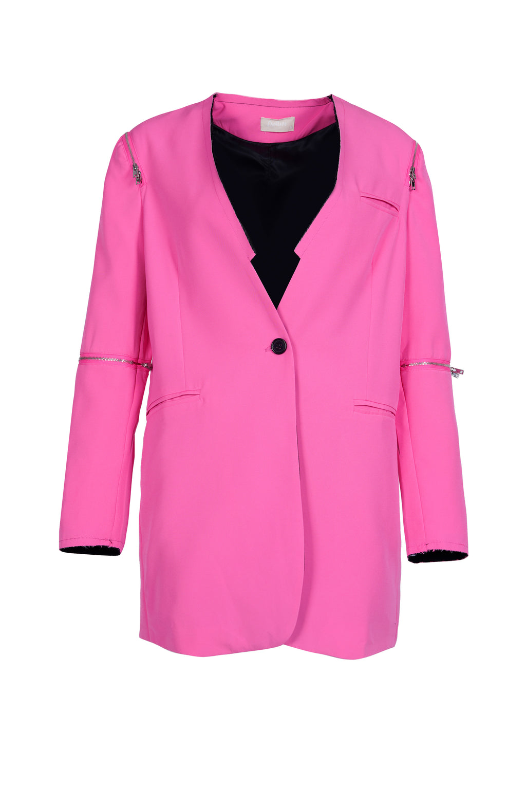 Lady Pink- BLAZER fit mid long sleeve  plain   -قميص/متناسق/متوسط الطول /اكمام طويله/ساده