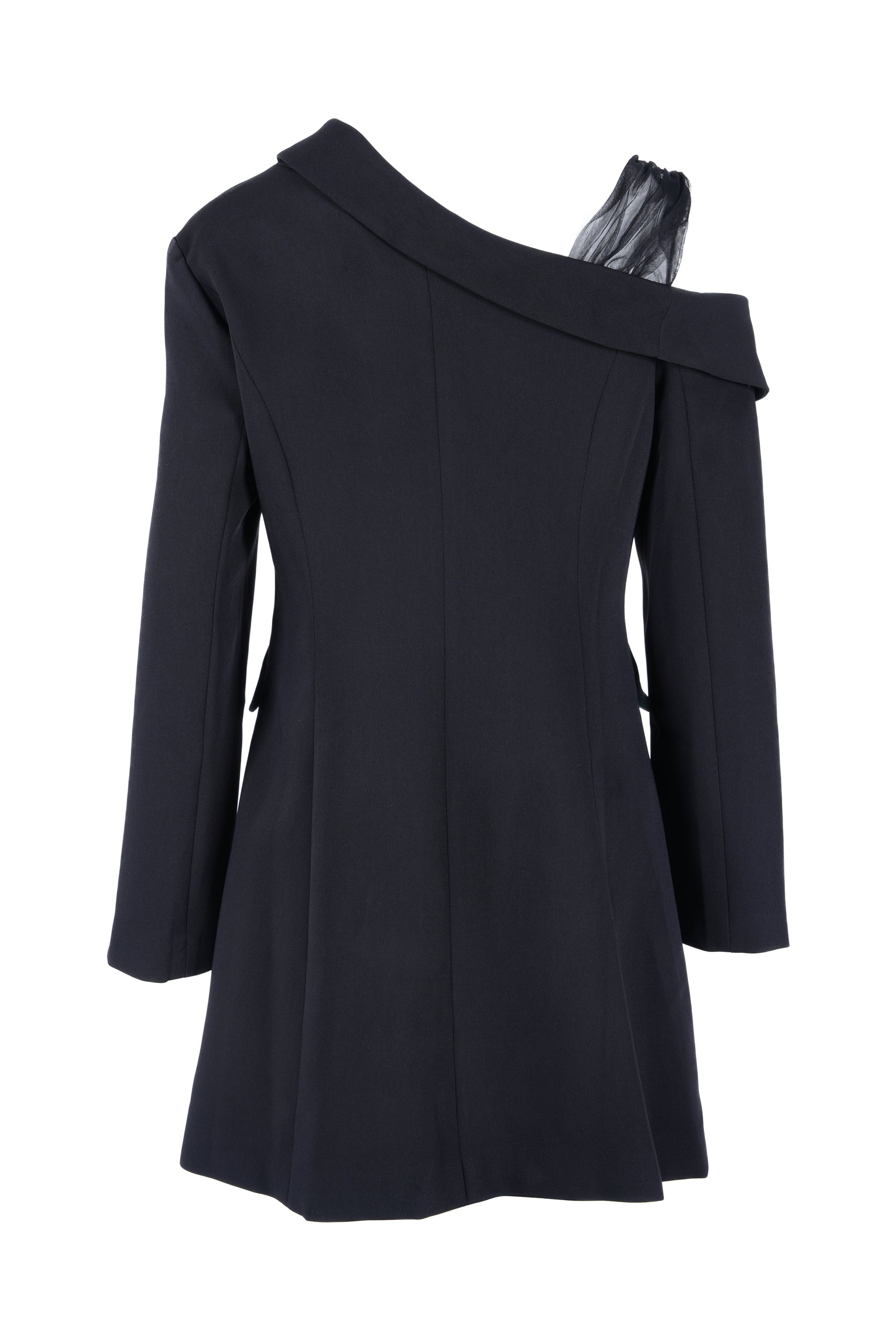 cyber time - dress flow mid off shoulder plain - فستان متناسق متوسط الطول اكمام مفتوحه من الكتف ساده