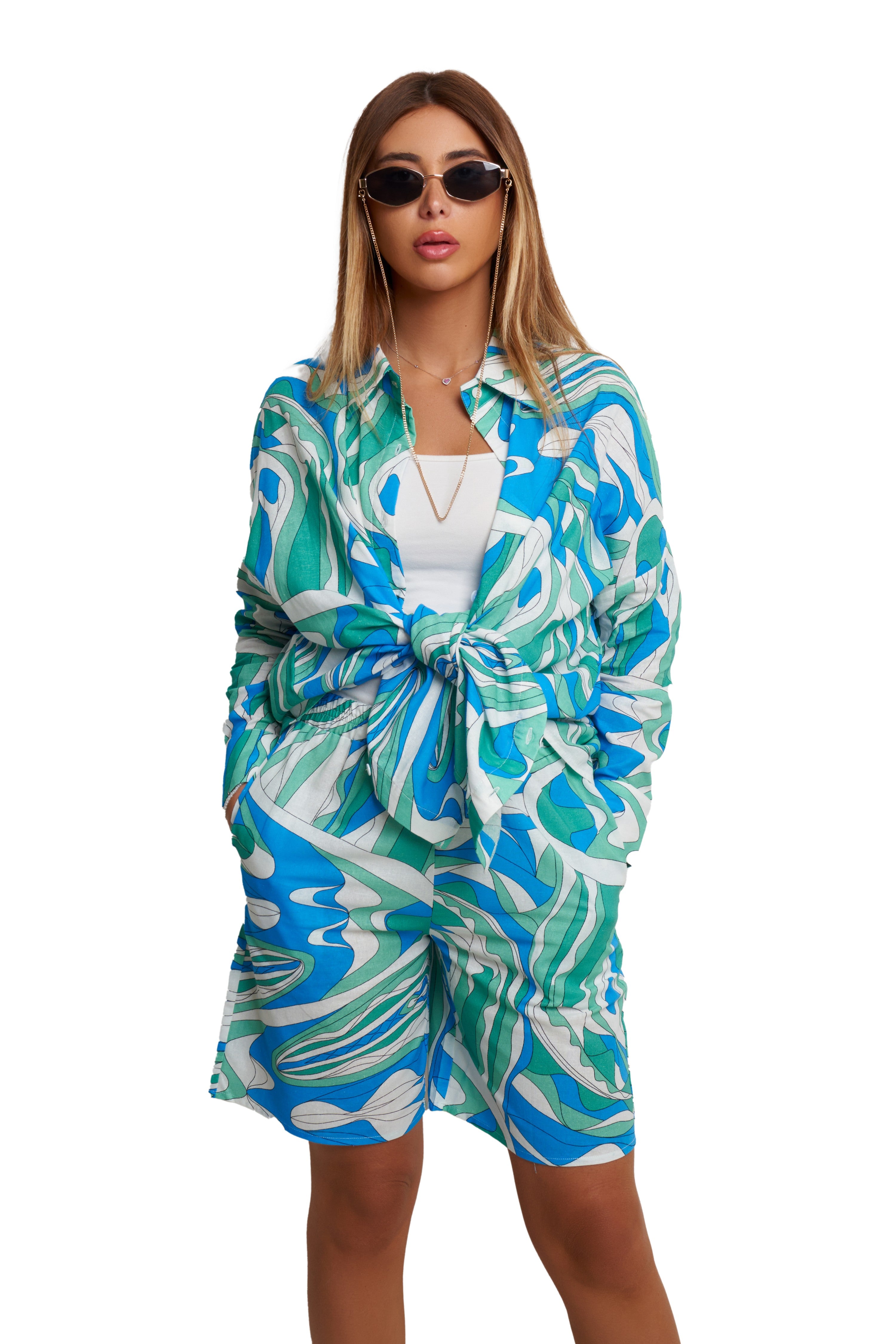 bold prints - طقم شاطئ فضفاض ع