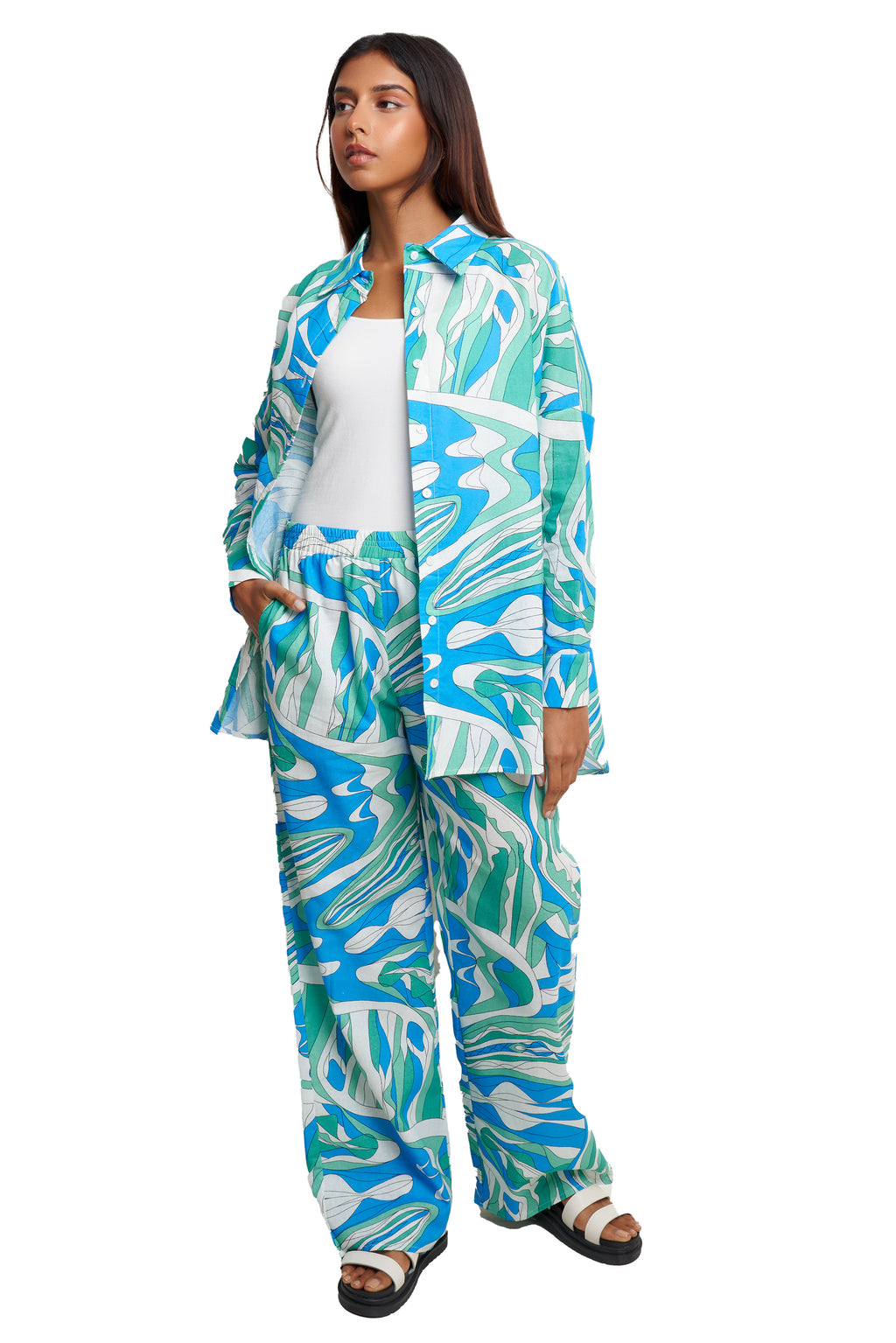 bold prints - طقم شاطئ فضفاض ع