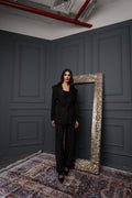 Waist-Tied Vest fit blazer long sleeve plain جاكيت متناسق كم طويل سادة