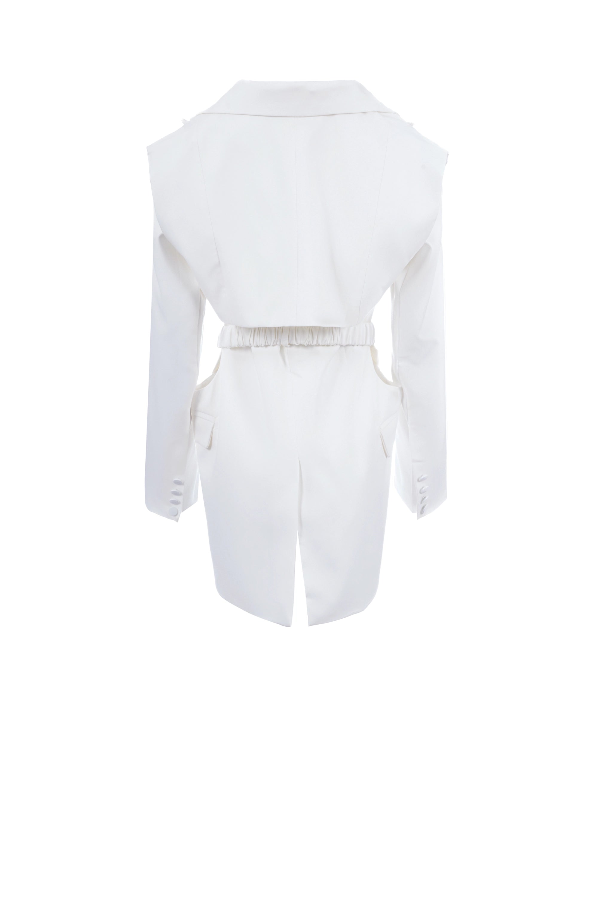 Waist-Tied Vest fit blazer long sleeve plain جاكيت متناسق كم طويل سادة