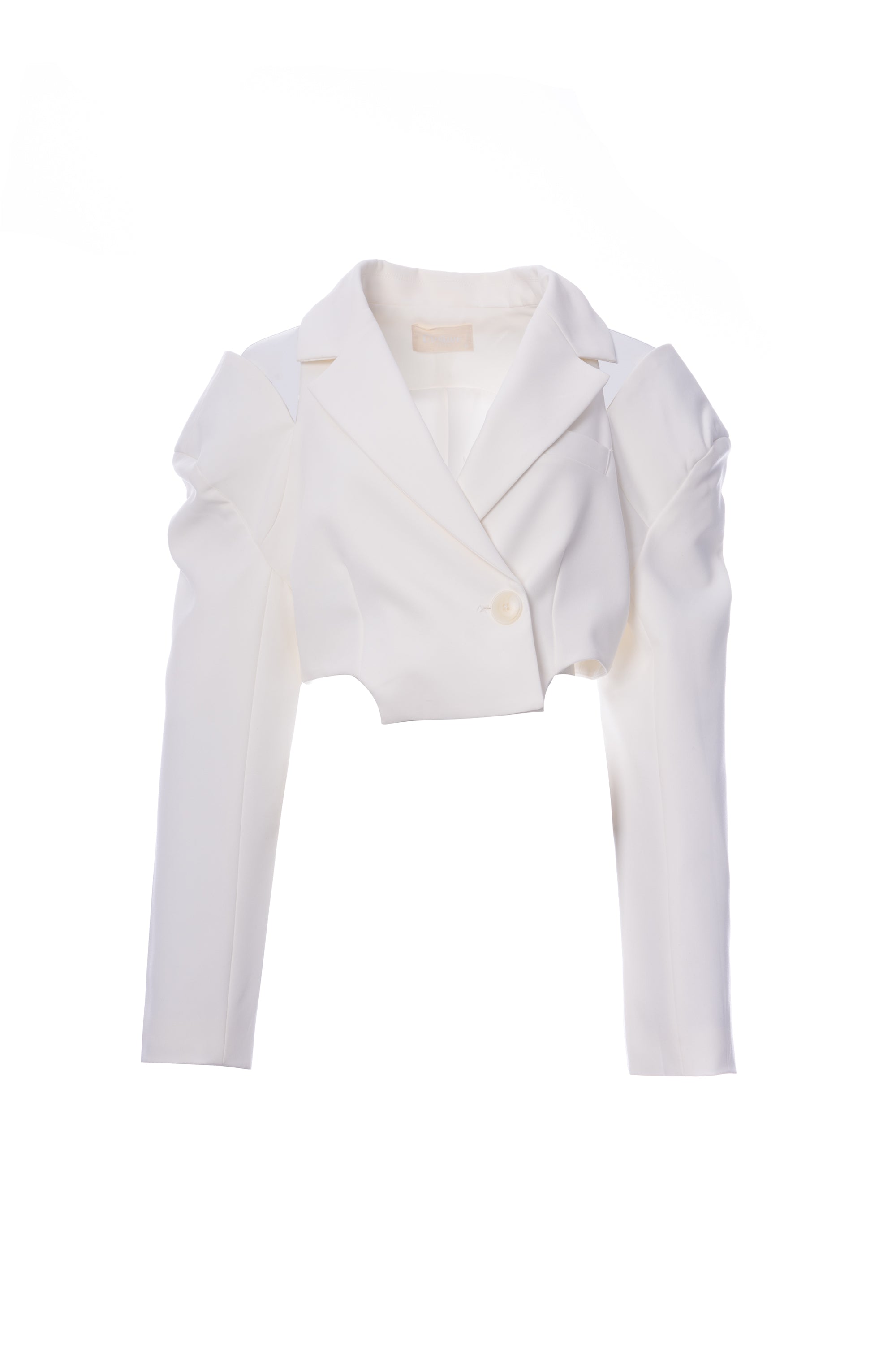 Off beat FIT SHORT BLAZER LONG SLEEVE PLAIN جاكيت متناسق قصير كم طويل سادة