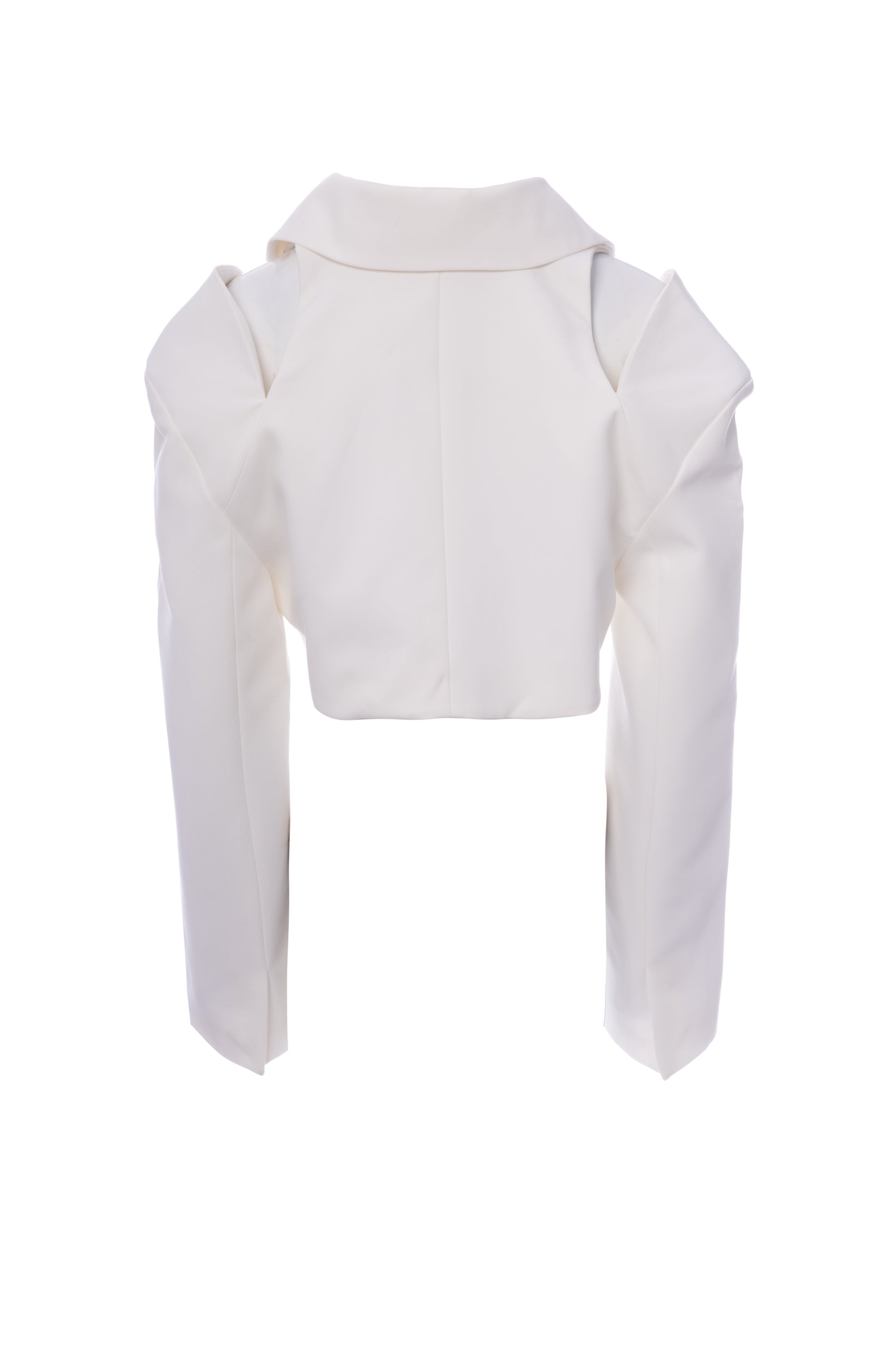 Off beat FIT SHORT BLAZER LONG SLEEVE PLAIN جاكيت متناسق قصير كم طويل سادة