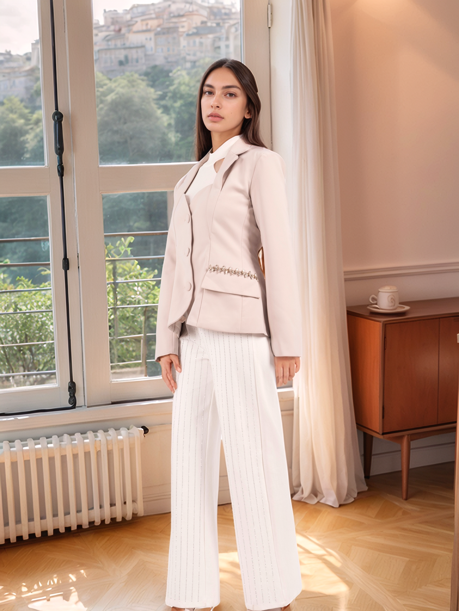 What a time FIT MID LONG SLEEVE PLAN متناسق متوسط الطول  باكمام طويله بنمط ساده