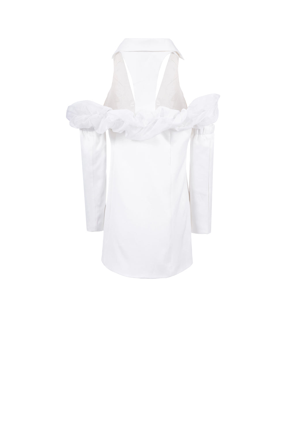 charm white fit blazer long sleeve plain جاكيت متناسق كم طويل سادة