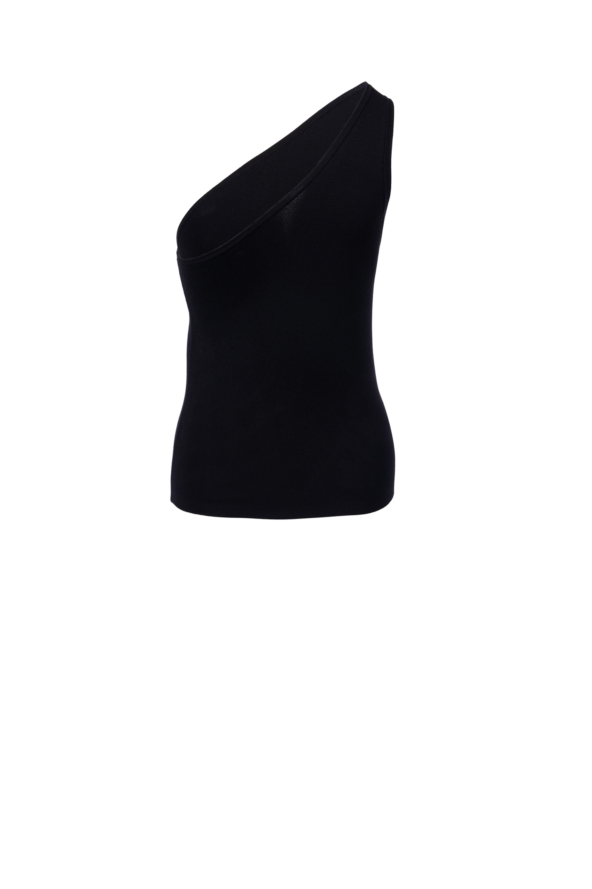 Single Shoulder توب بدون أكمام سادة