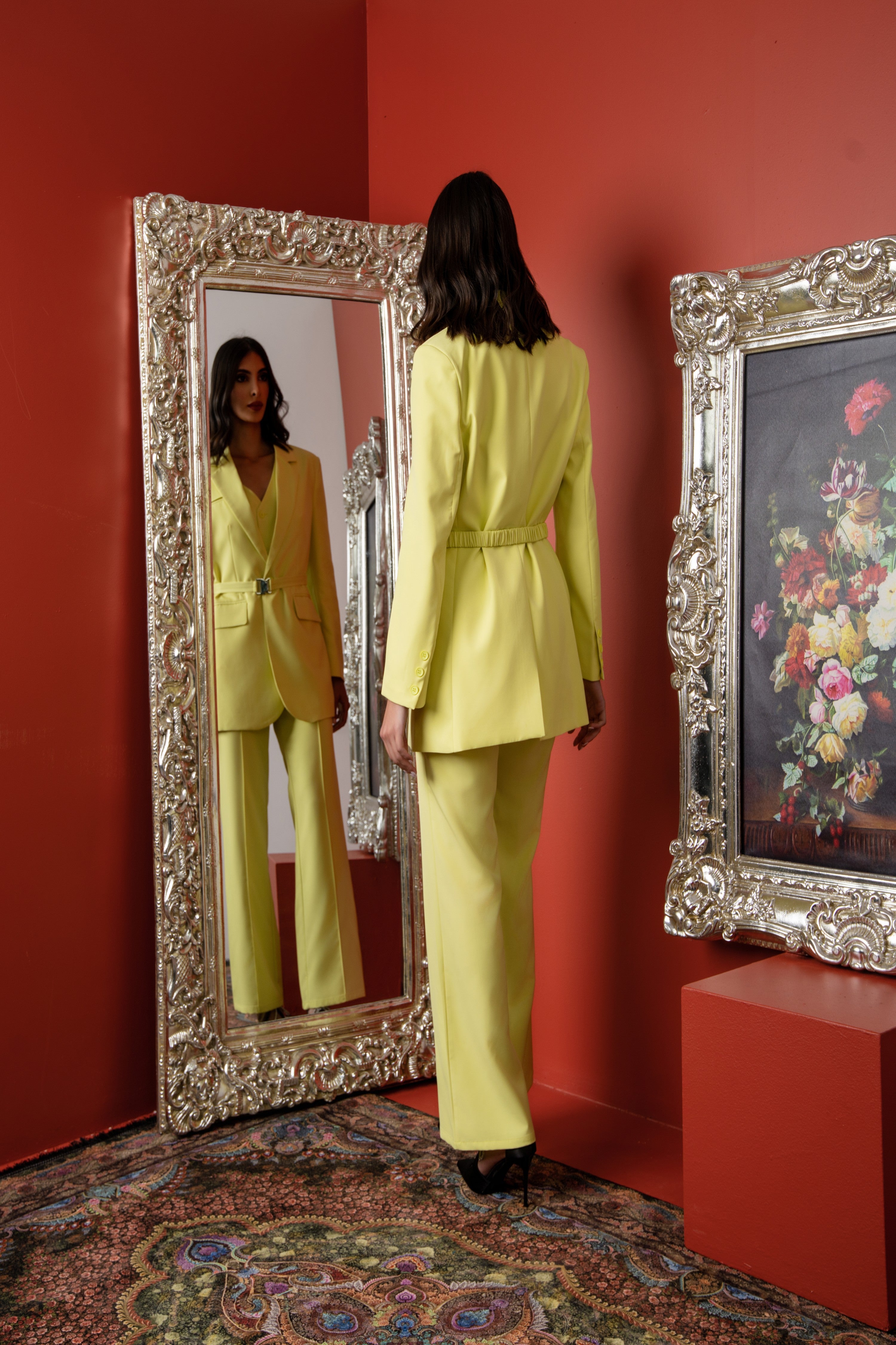 Sunshine fit  جاكيت متناسق كم طويل سادة