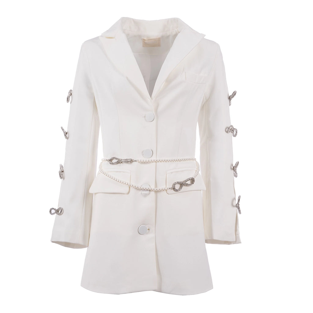 Ivory fit blazer long sleeve plainبليزر متناسق بأكمام طويلة عادي