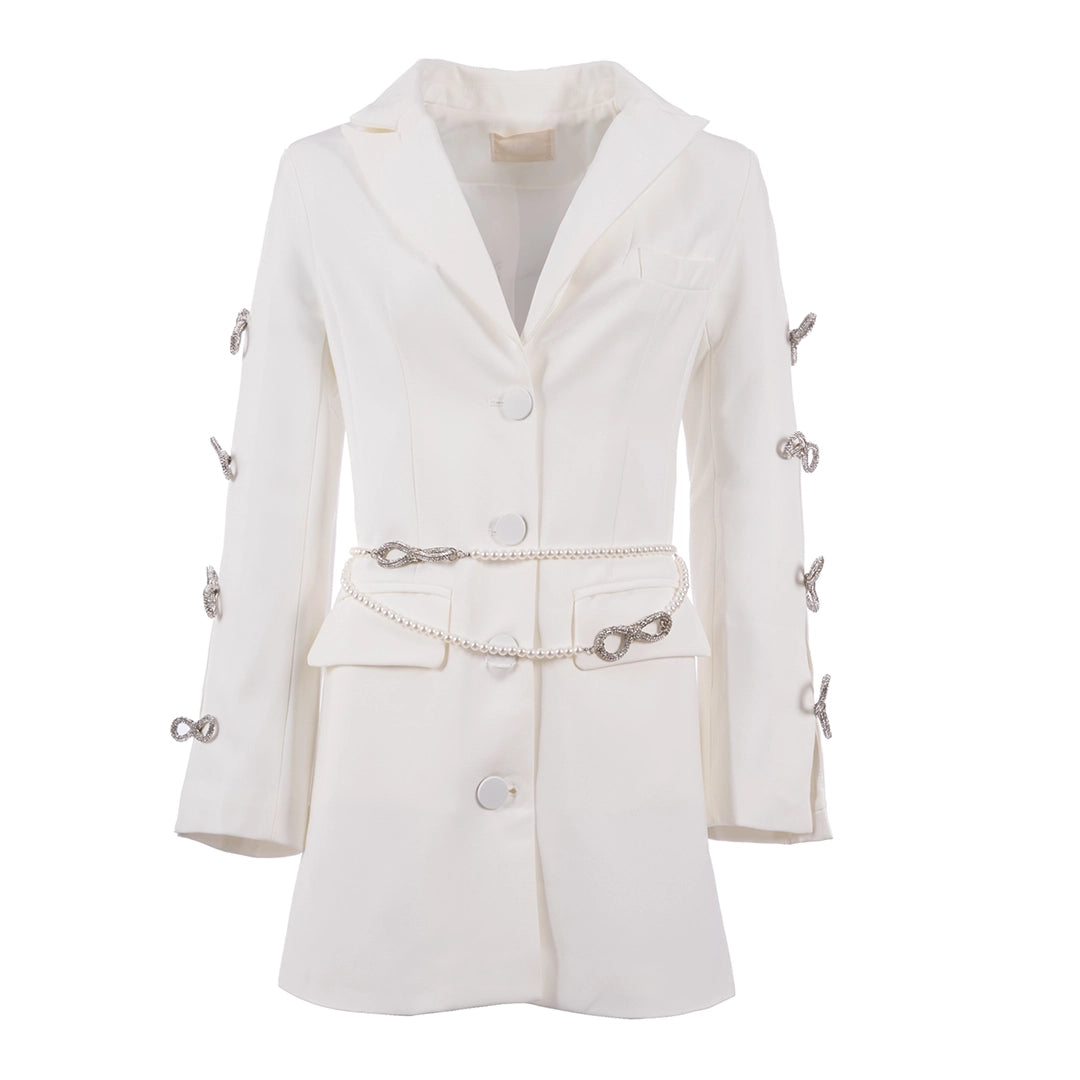 Ivory fit blazer long sleeve plainبليزر متناسق بأكمام طويلة عادي