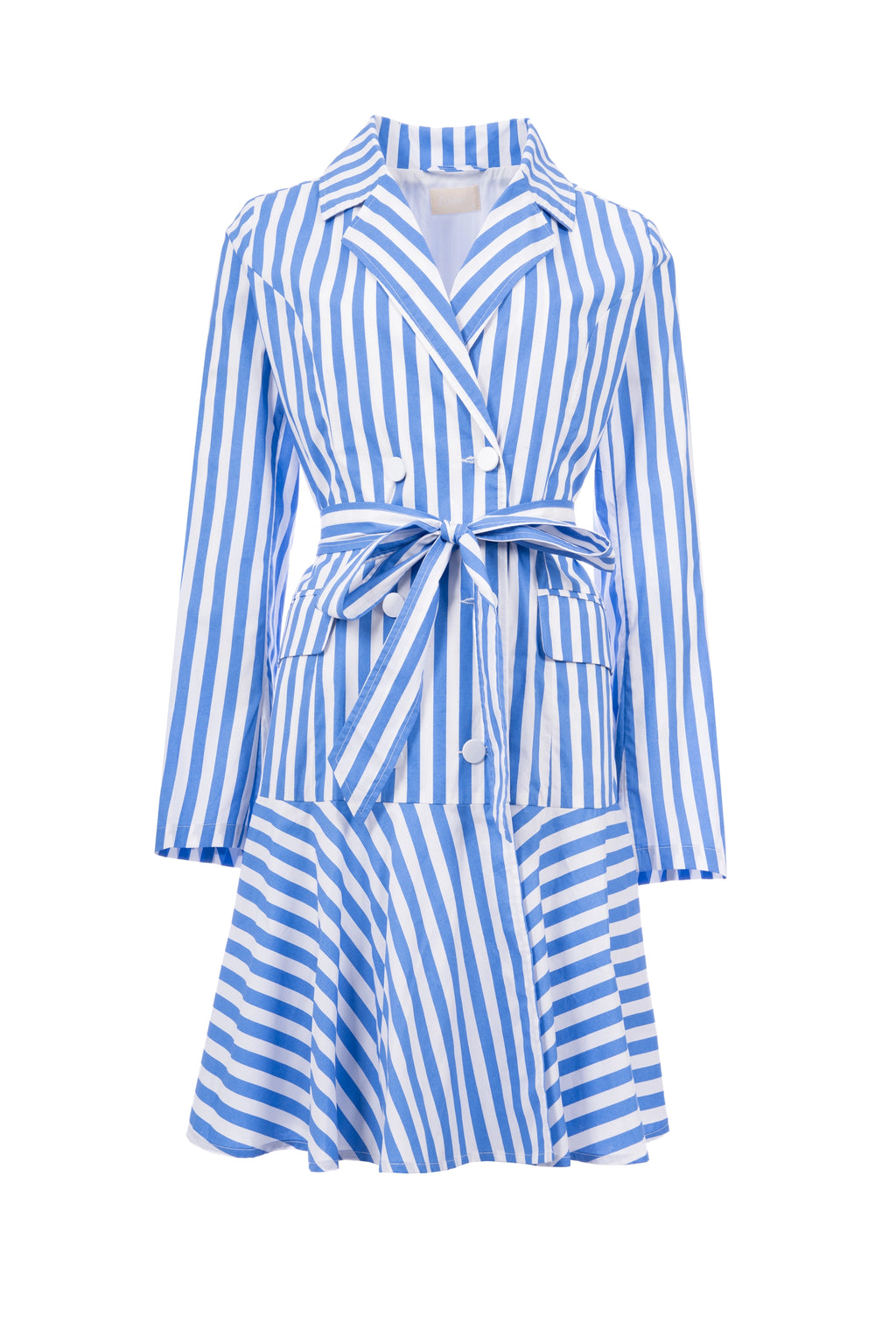 Blue Stripes fit jacket long sleeve stripe جاكيت متناسق كم طويل مخطط
