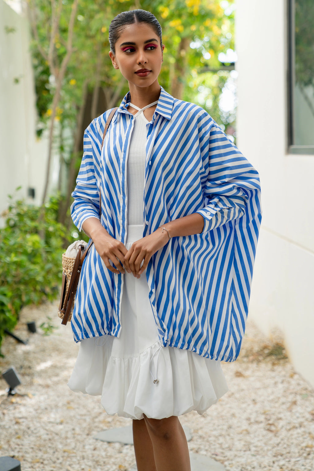 Skyline Stripes flow shirt long sleeve stripe قميص منسدل كم طويل مخطط