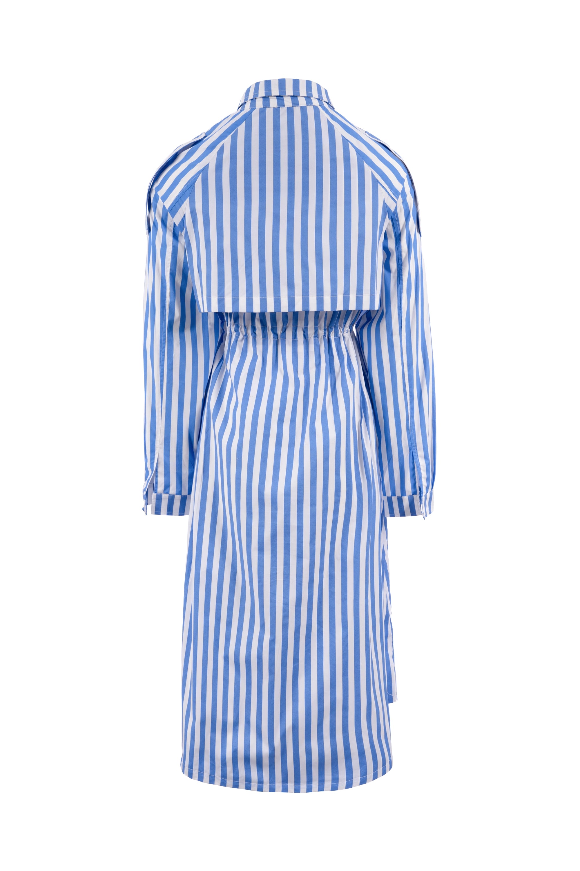 Blue Stripe Coat fit coat half sleeve stripe معطف متناسق كم طويل مخطط