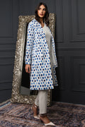 Dots of blue mid fit jacket long sleeve plain جاكيت متناسق متوسط الطول كم طويل سادة