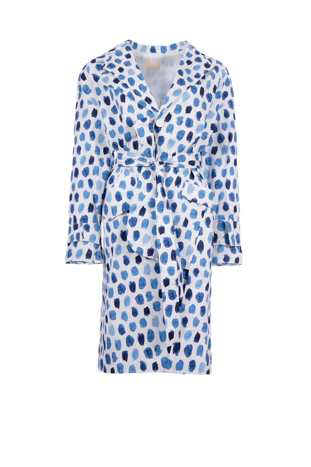 Dots of blue mid fit jacket long sleeve plain جاكيت متناسق متوسط الطول كم طويل سادة
