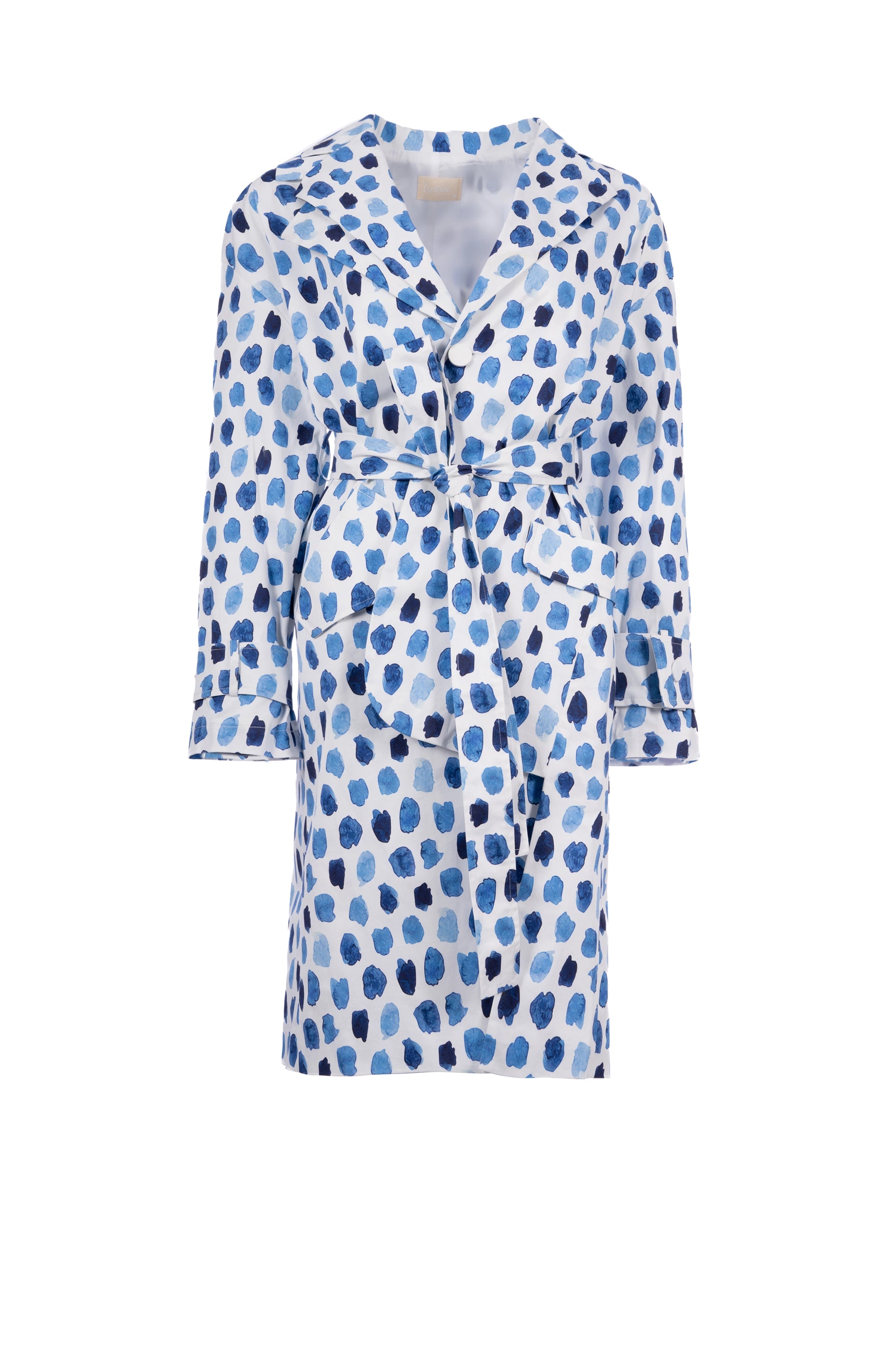 Dots of blue mid fit jacket long sleeve plain جاكيت متناسق متوسط الطول كم طويل سادة