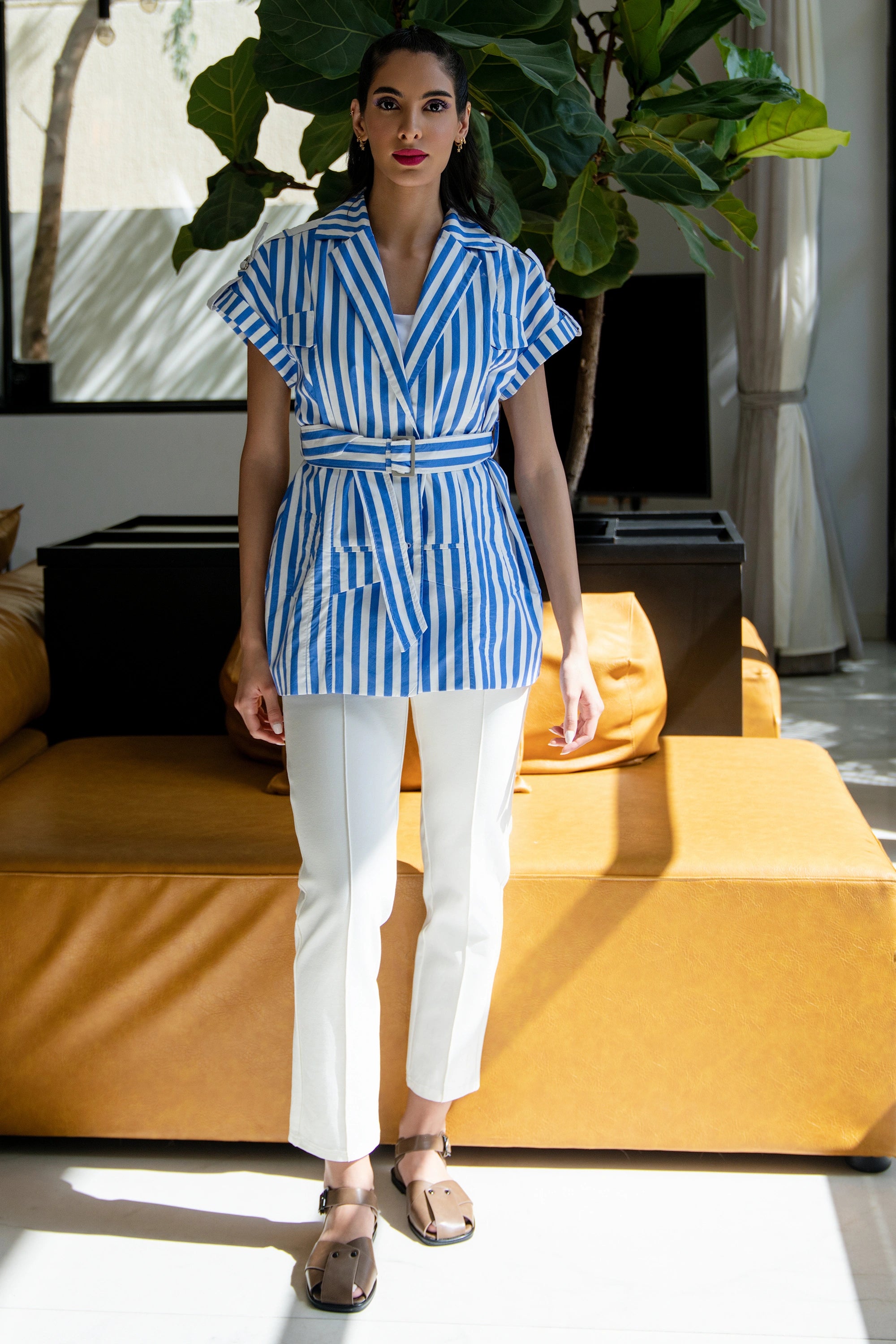 Blue Stripe  جاكيت متناسق