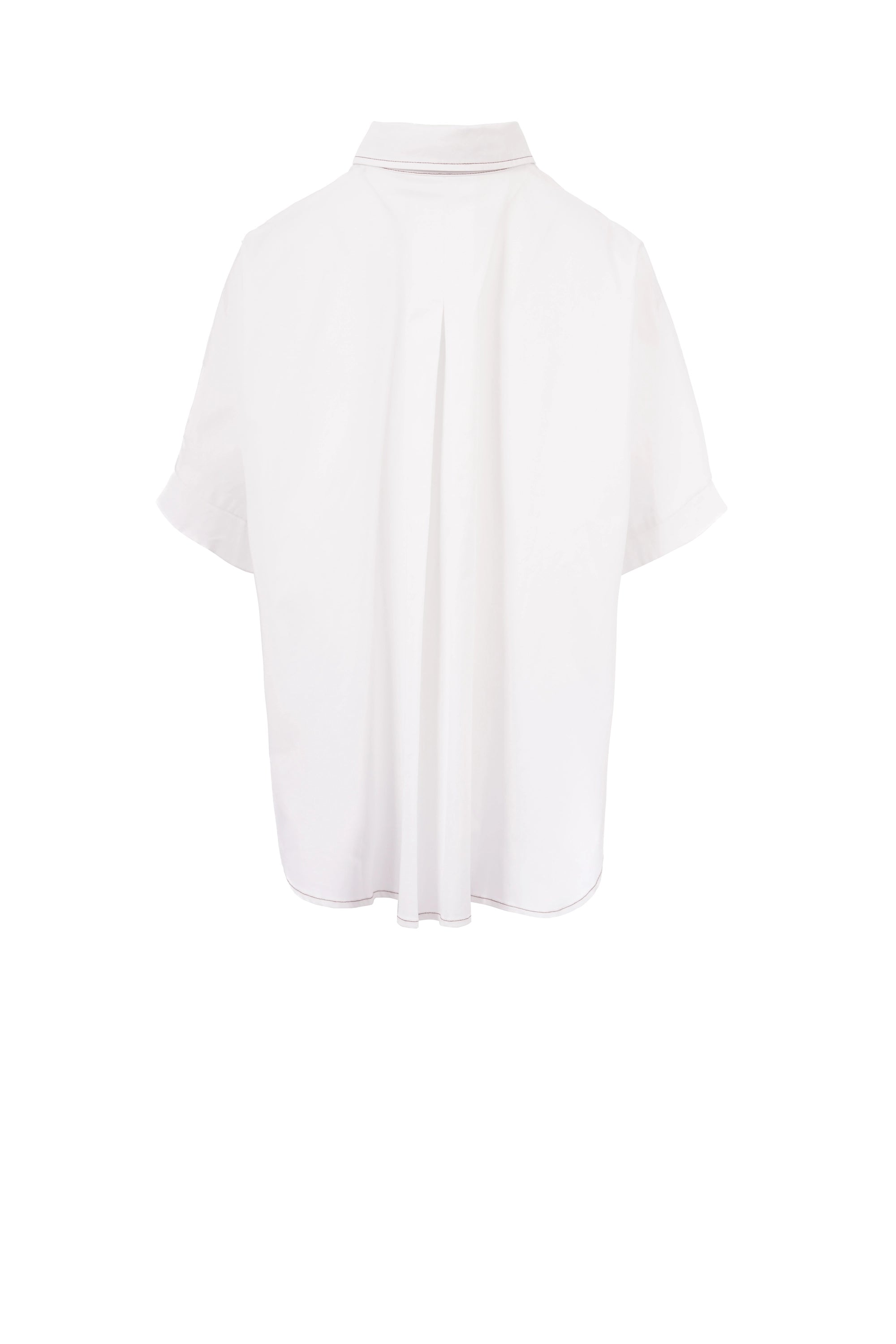 Classic White fit shirt half sleeve plain قميص متناسق كم قصير سادة