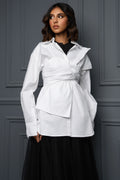 Gardenia Glamour mid shirt long sleeve plain قميص متوسط الطول كم طويل سادة