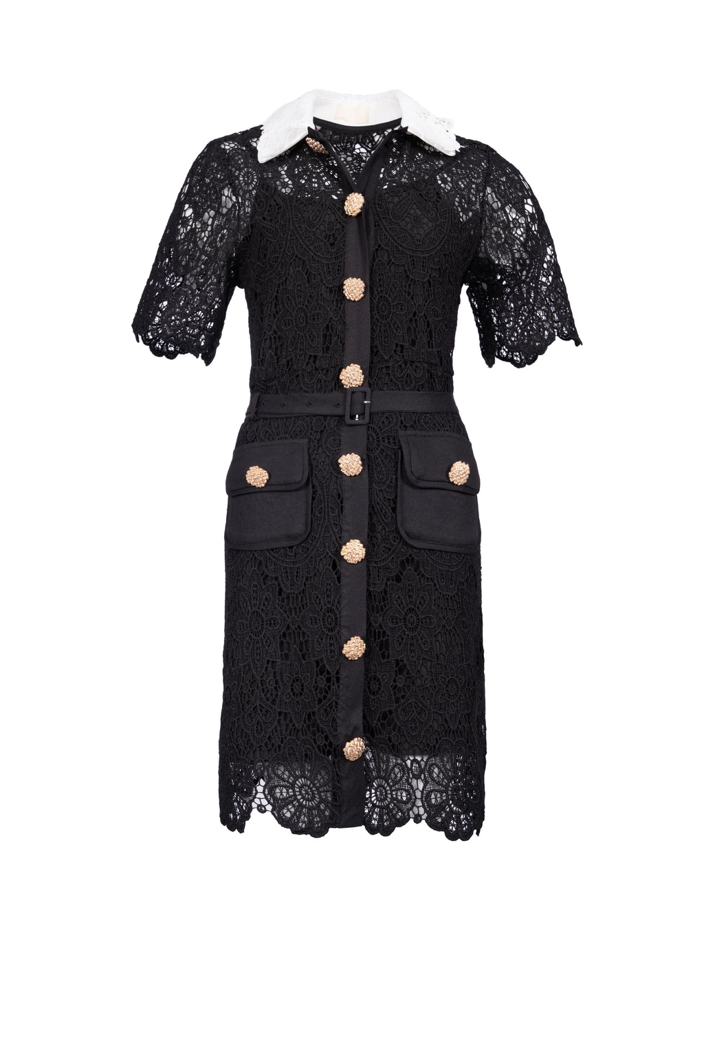 Classic Dress mid fit dress half sleeve plain فستان متناسق كم قصير ساده