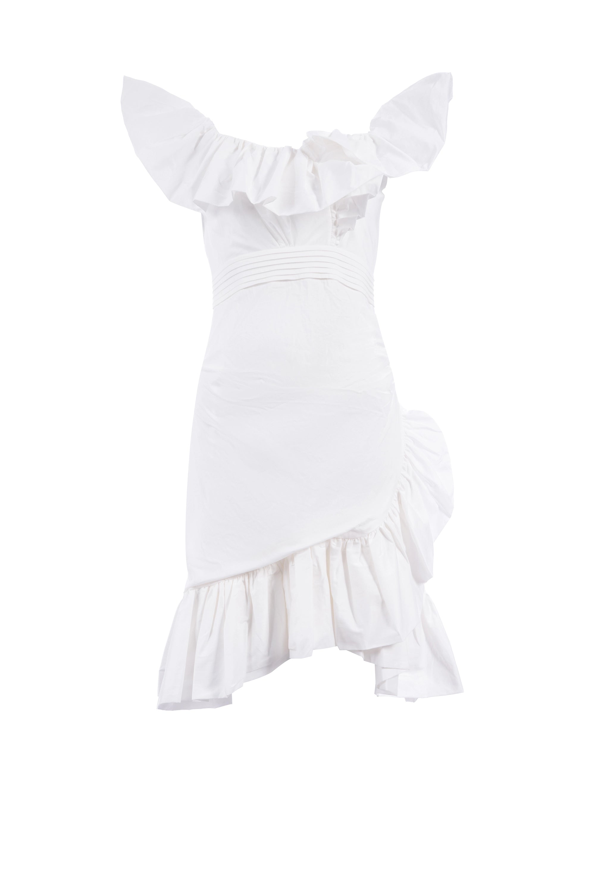 Mini Petal Fit mini dress Japanese sleeve plain فستان قصير متناسق أكمام بطابع ياباني سادة