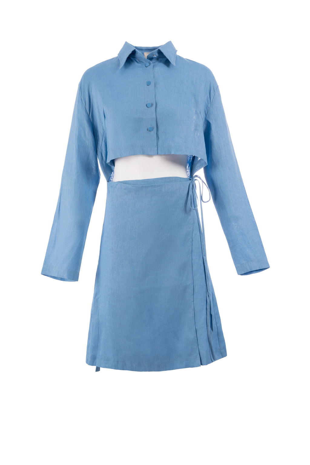 Aurora set of short skirt and long sleeve shirtطقم جاكيت طويل الكم مع تنورة قصيرة