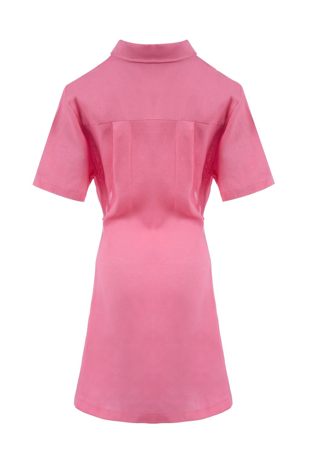 Set of Pink fit mini dress half sleeve plain فستان متناسق قصير كم قصير سادة