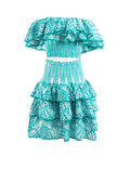 Skyline Serenade dress flow midi sleeveless shadedفستان واسع متوسط الطول بدون اكمام مزغرف