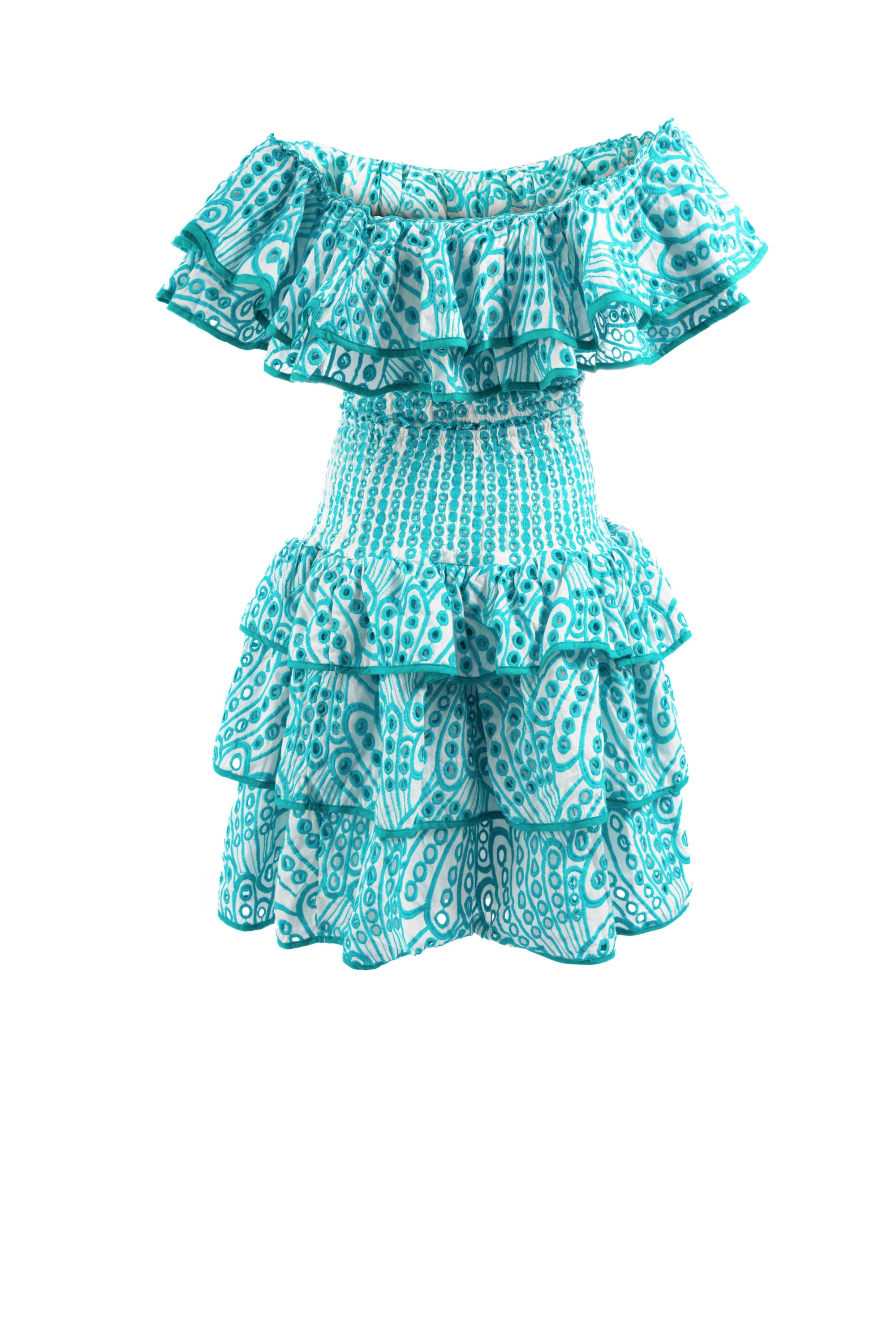 Skyline Serenade dress flow midi sleeveless shadedفستان واسع متوسط الطول بدون اكمام مزغرف