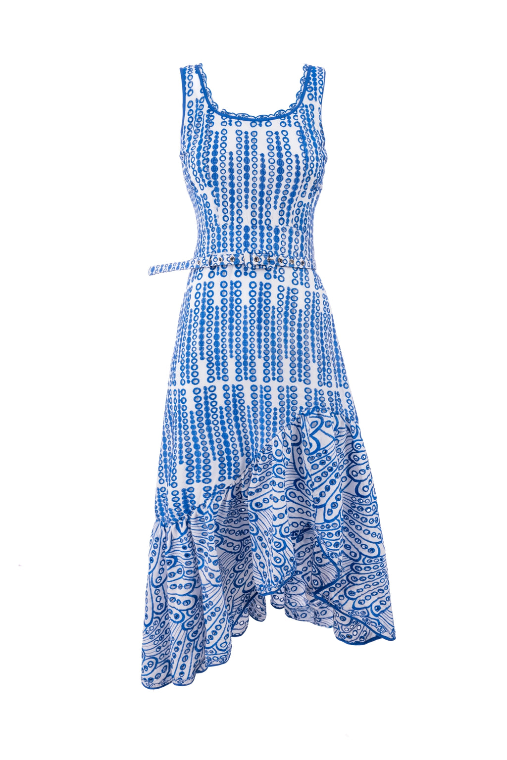 Blue Lagoon dress flow maxi sleeveless shadedتدفق اللباس ماكسي بلا أكمام مظللة