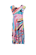 Rainbow Flow Dress sleeveless maxi multicolour printفستان واسع ماكسي بعدة زغرفات بدون اكمام