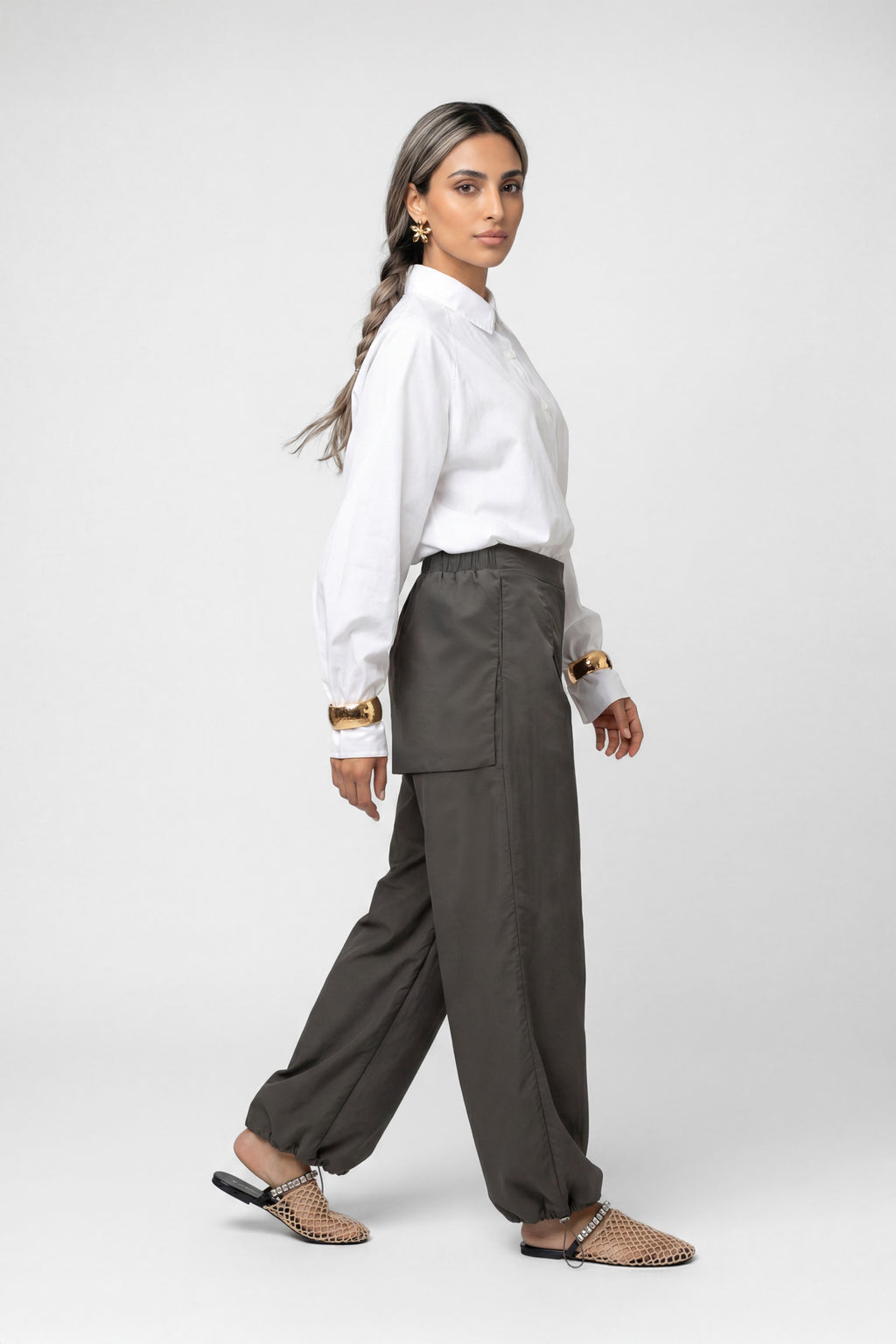 Nomade modesty 	Losse fit high waist twist wrap 	فضفاض عالية الخصر ملفوف