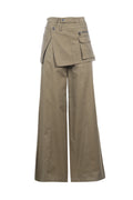 SNAP OVER PANT High Rise. Flap with Cargo Pocket. Straight fit. Button & Zip Closure. واسع بخصر عالي