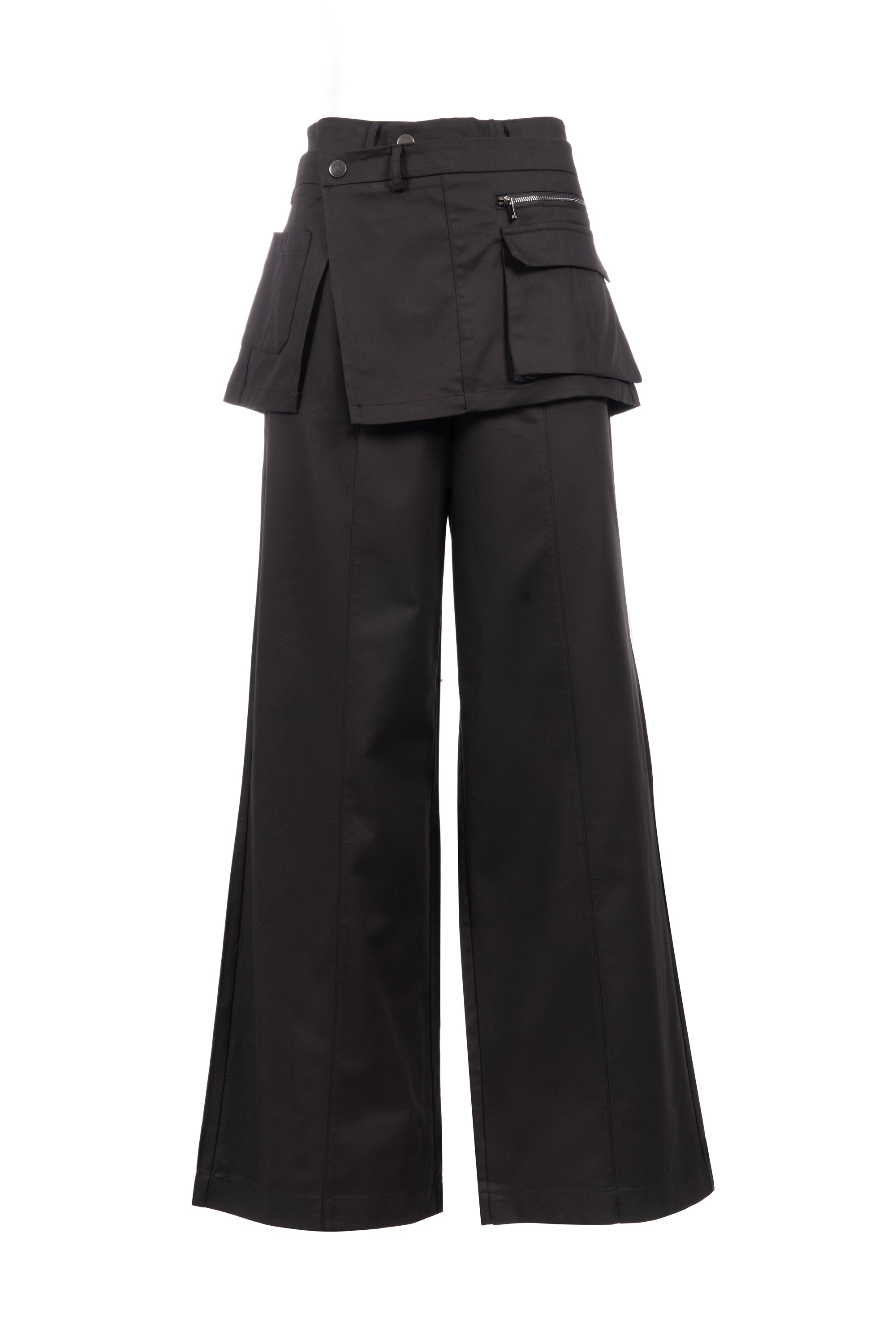 SNAP OVER PANT High Rise. Flap with Cargo Pocket. Straight fit. Button & Zip Closure. واسع بخصر عالي
