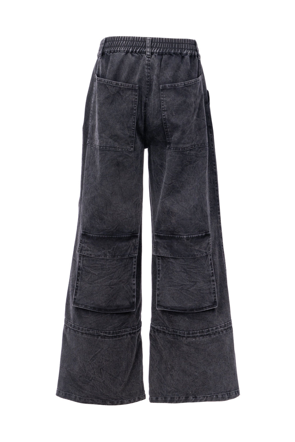 Washed black utility cargo pants بنطال كارغو أسود مغسول متعدد الاستخدامات