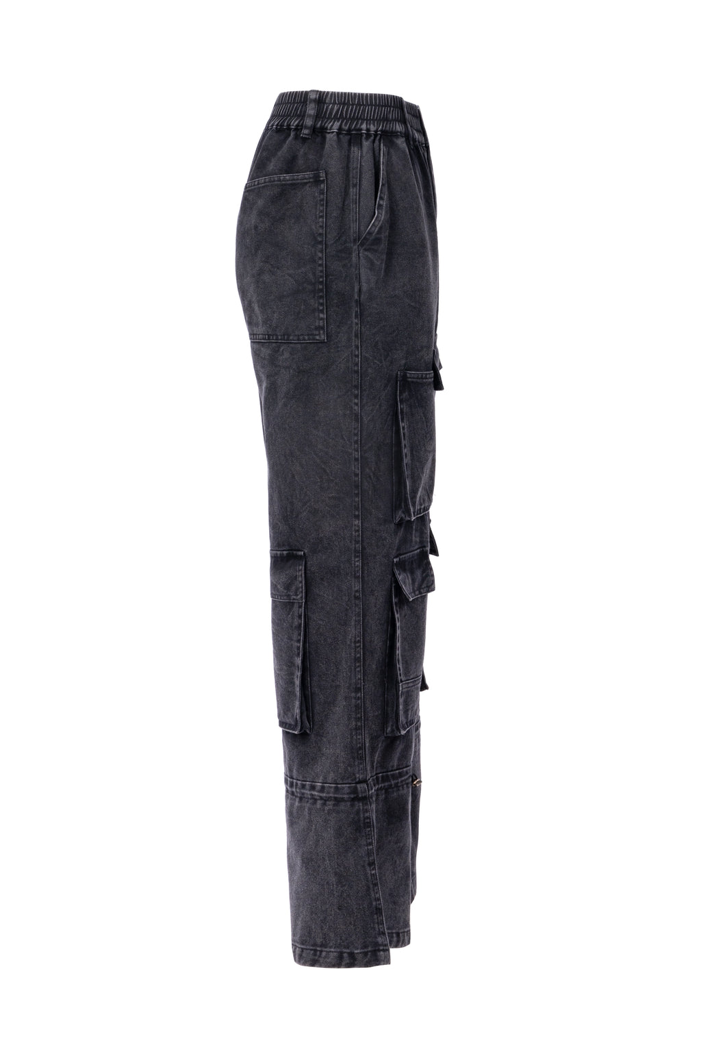 Washed black utility cargo pants بنطال كارغو أسود مغسول متعدد الاستخدامات