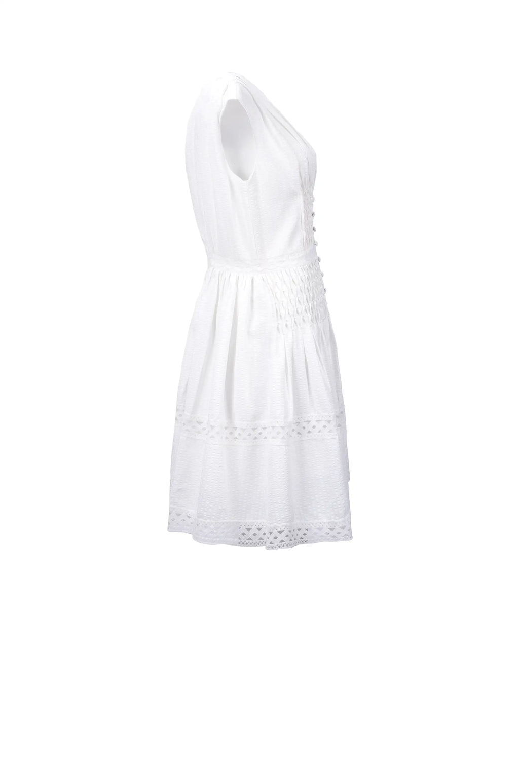 Ivory whisper textured midi dress