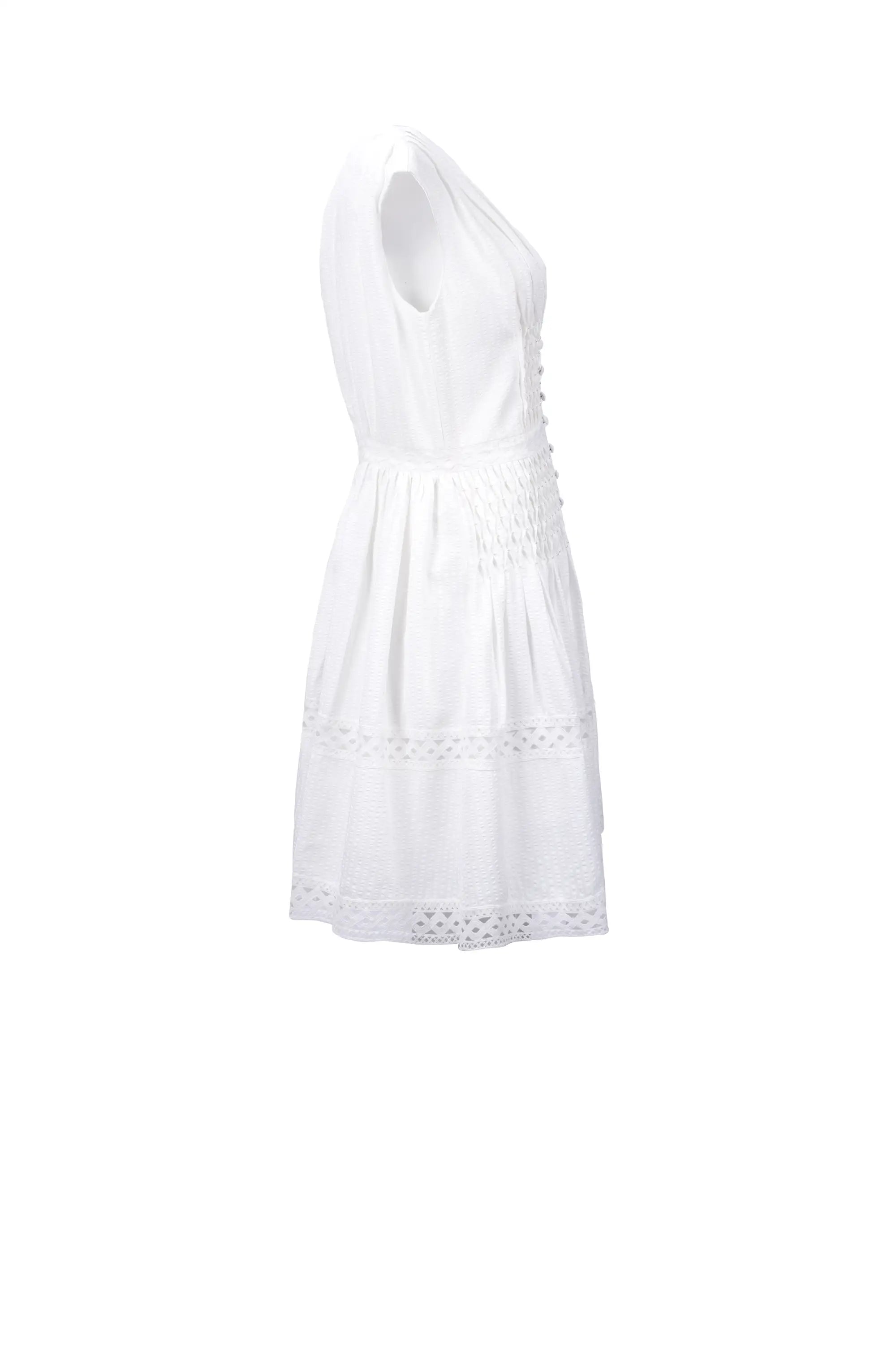 Ivory whisper textured midi dress