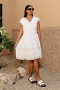 Ivory whisper textured midi dress