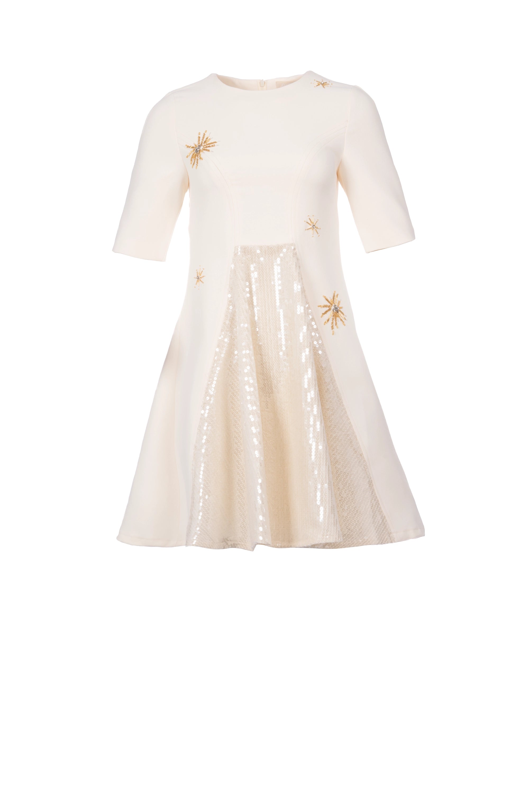 Snowy Flowy 	Half sleeve Round neck mid length A Line	كم نصف رقبة مستديرة طول متوسط خط A