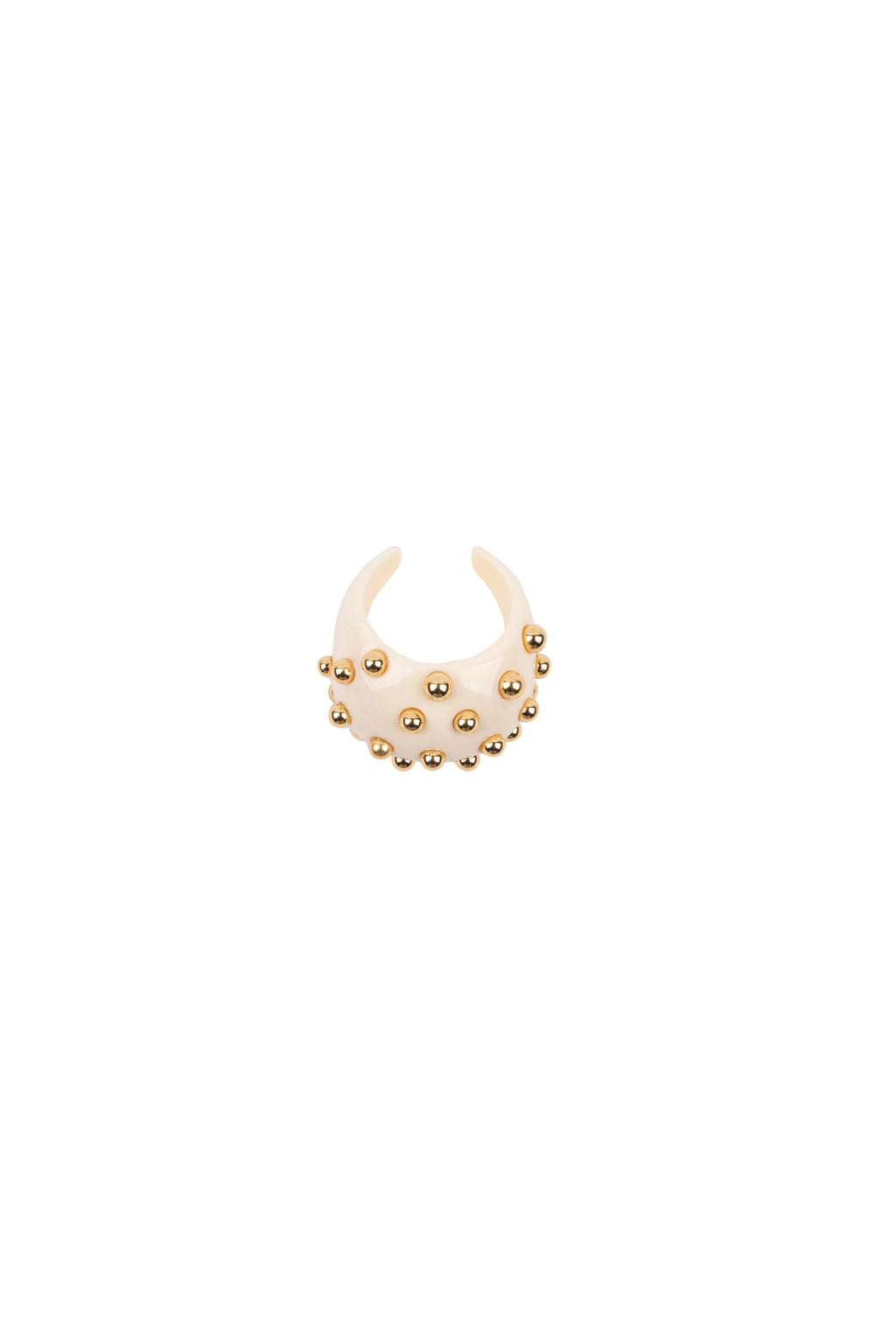 Be- fashion Essive Acrylic ring with gold stone embellishmen - خاتم أكريليك مزين بحجر ذهبي.t.