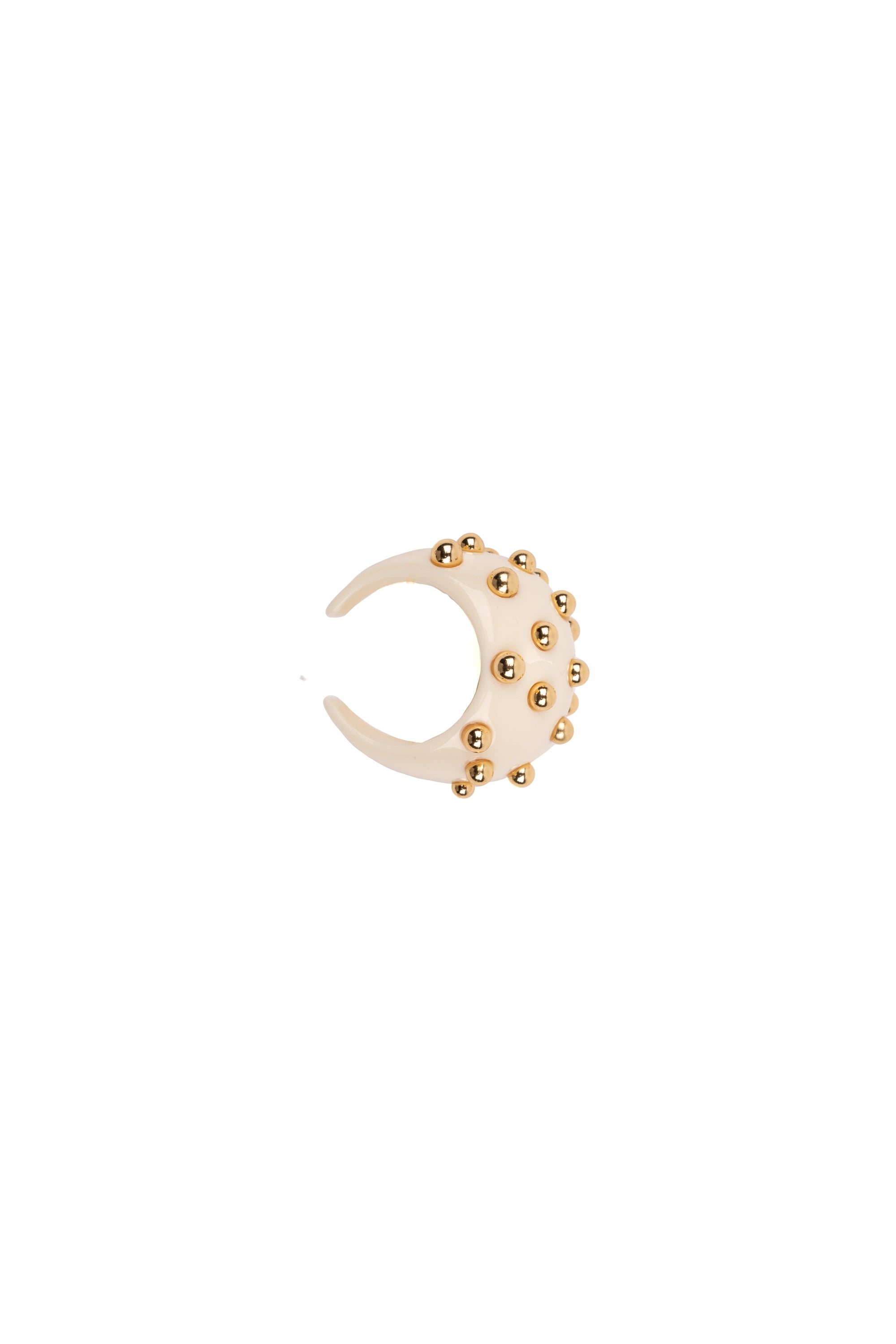 Be- fashion Essive Acrylic ring with gold stone embellishmen - خاتم أكريليك مزين بحجر ذهبي.t.