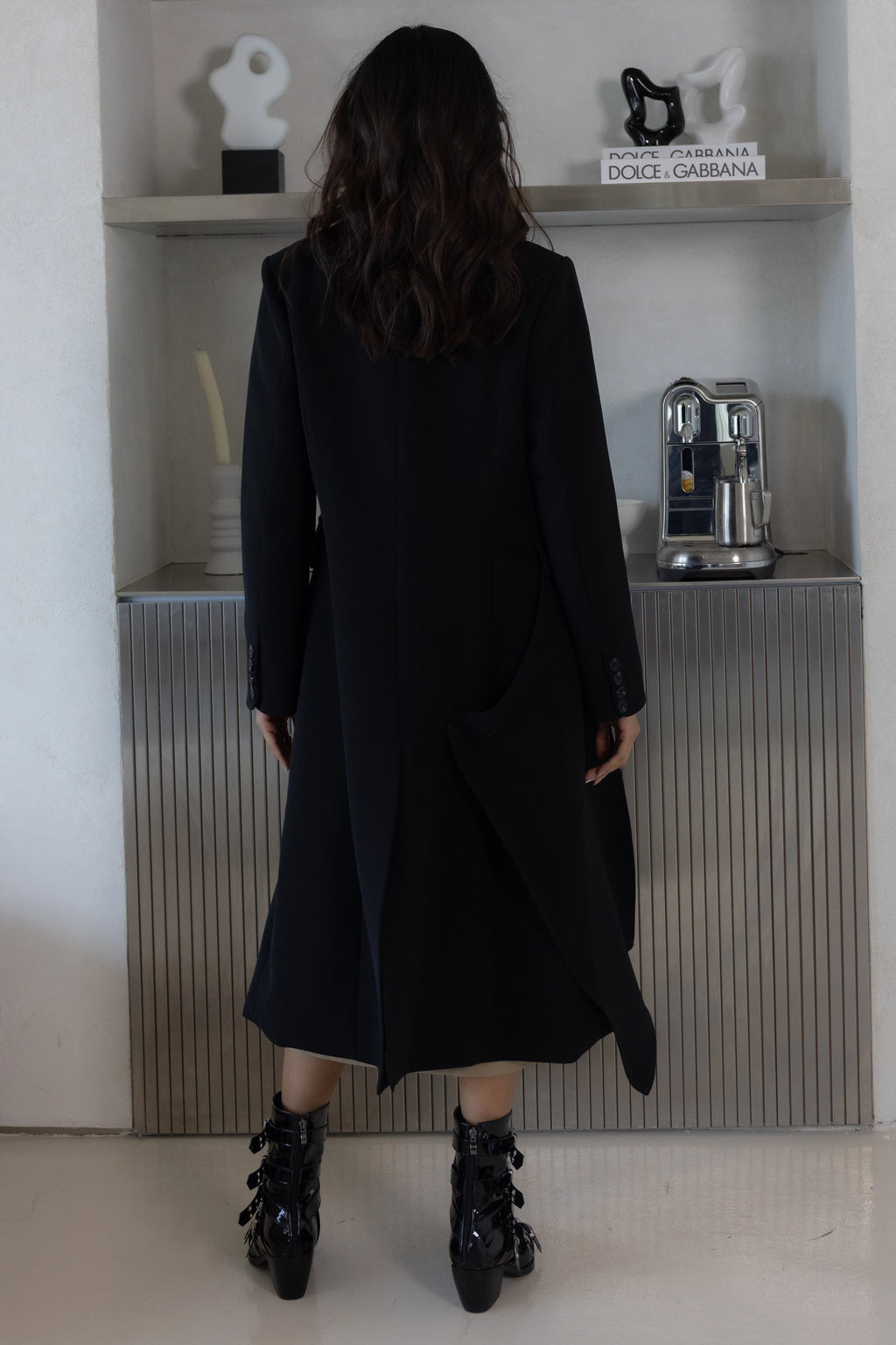 Power frame long line blazer coat معطف بليزر طويل بإطار قوي