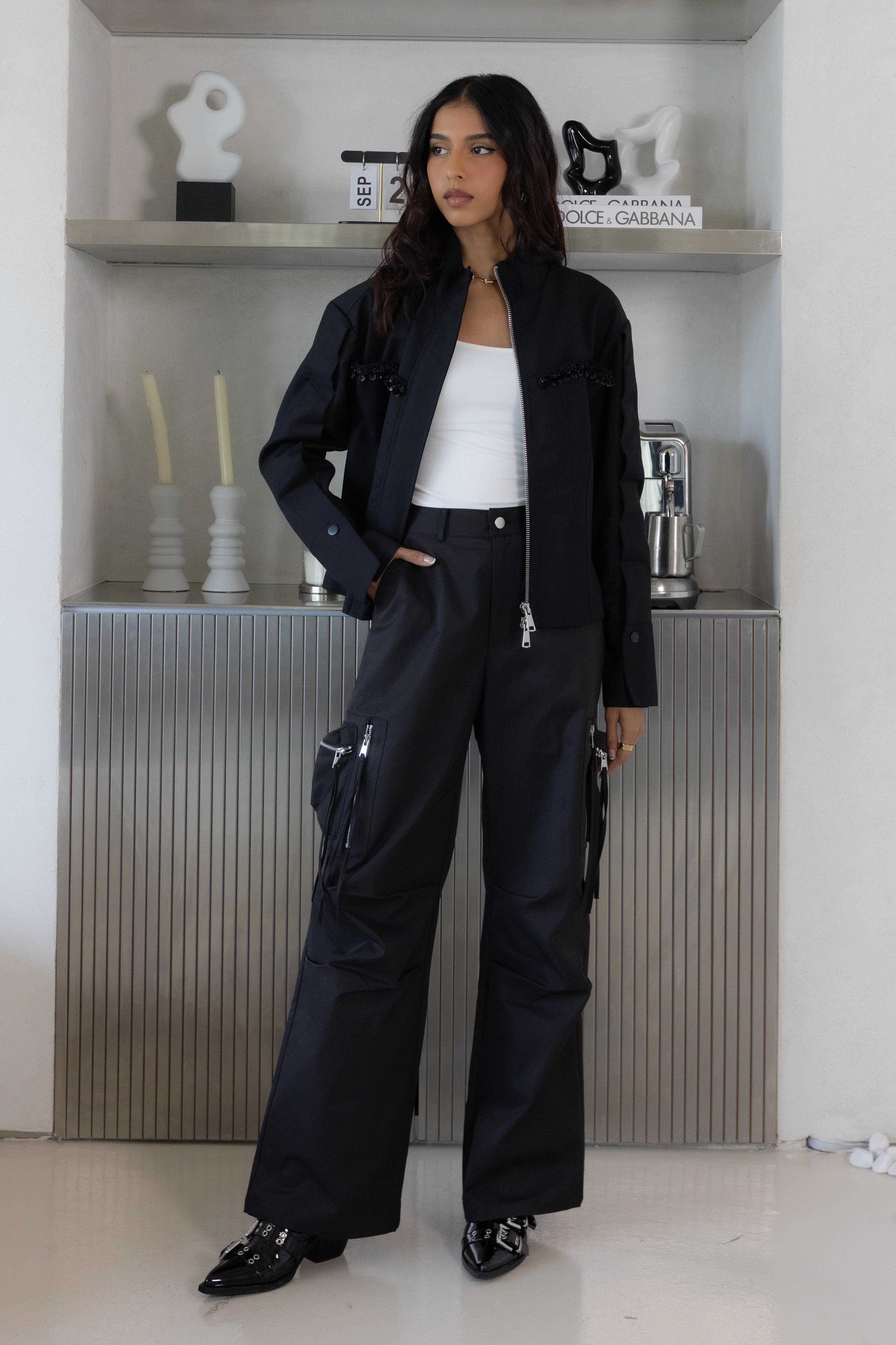 NOIR BOMBER JACKET جاكيت بومبر أسود