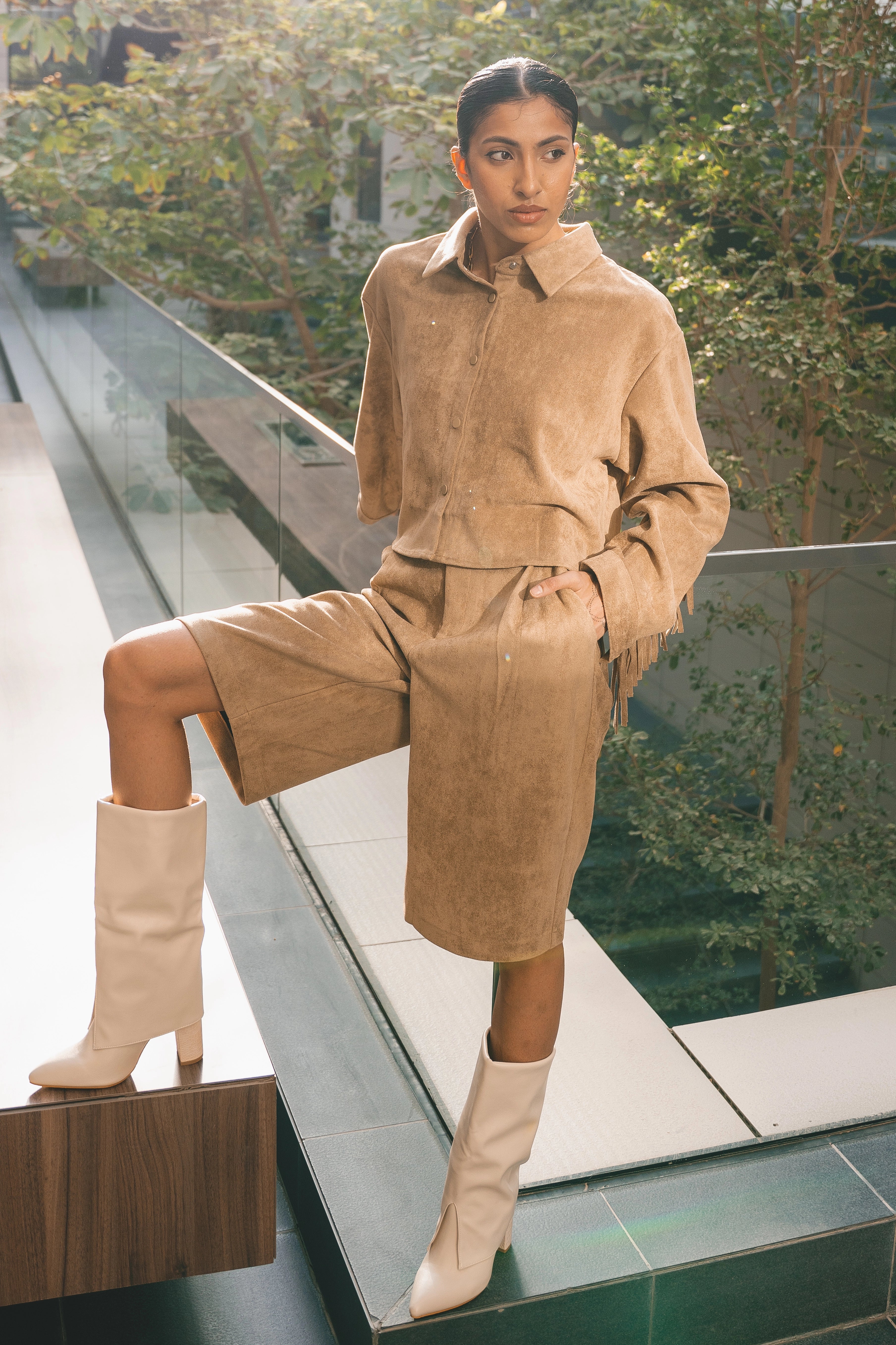 SUEDE BERMUDA Set طقم برمودا من جلد الغزال