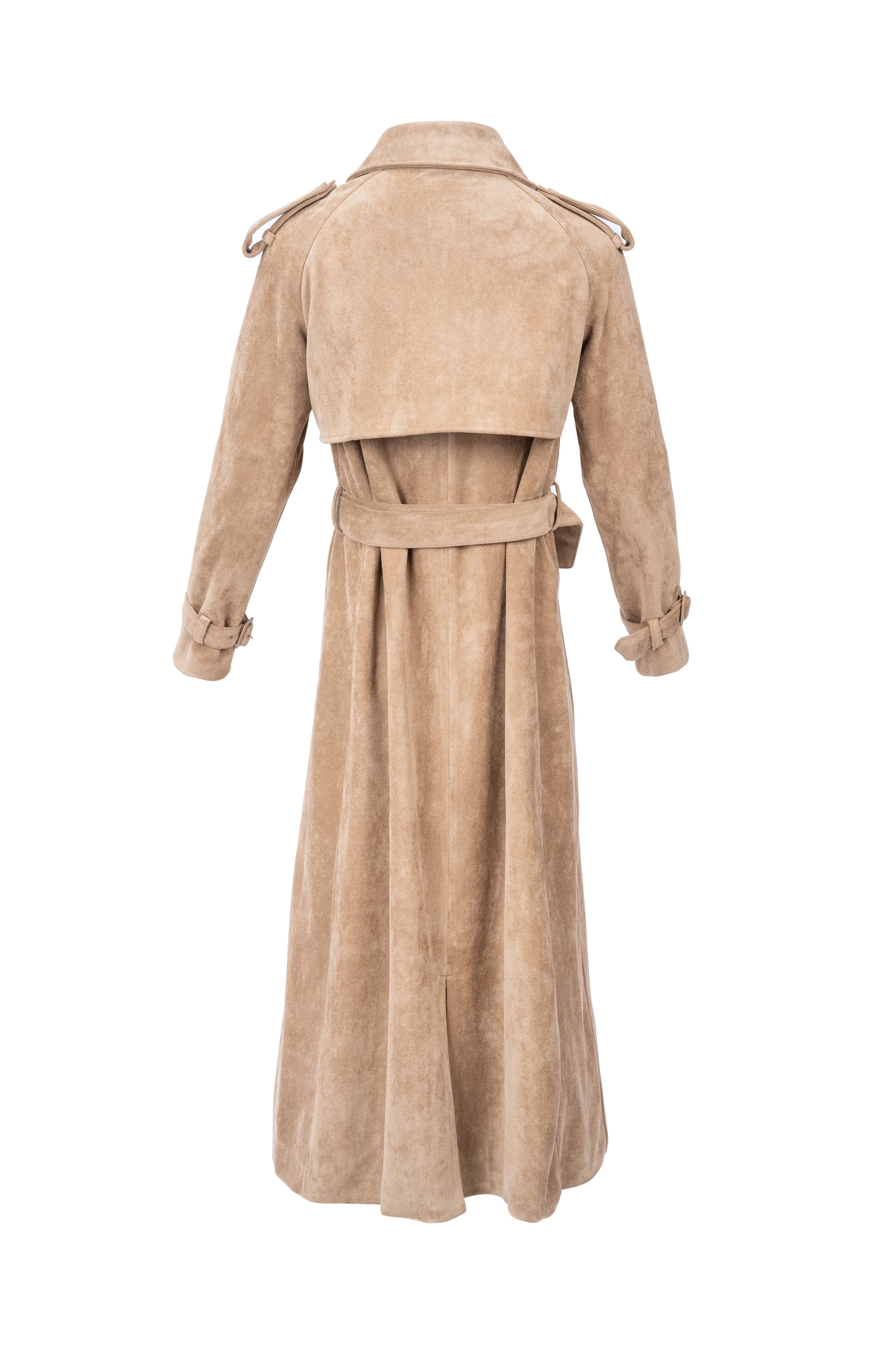 SUEDE TRENCH COAT معطف واقٍ من المطر من جلد الغزال